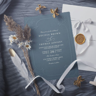 Convites Casamento Moderno com Relevo Ornamentado Elegante