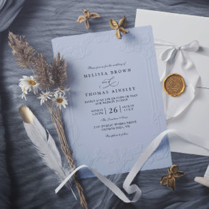 Convites Casamento Moderno com Relevo Ornamentado Elegante