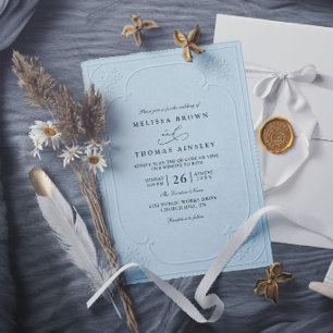 Convites Casamento Moderno com Relevo Ornamentado Elegante