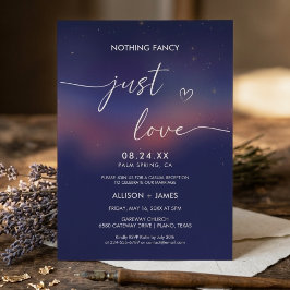Convites Casamento Moderno com Roteiro Caprichoso de Noite 