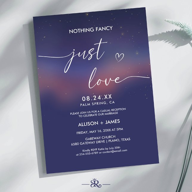 Convites Casamento Moderno com Roteiro Caprichoso de Noite  (Criador carregado)