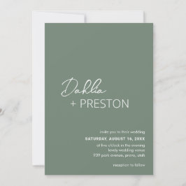 Convites Casamento Moderno Contemporâneo de Dahlia Sage Gre