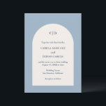Convites Casamento Moderno da Arca Azul Camila Dusty<br><div class="desc">Convite moderno de casamento,  com seu monograma junto com seu dentro de detalhes de um arco de cor de marfim sobre um fundo azul empoeirado. Este design simples,  mas elegante,  com cores mudas pode ser excelente para primavera,  verão ou casamento no inverno.</div>