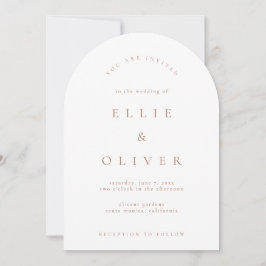 Convites Casamento Moderno da Arca Branca de Mocha Mousse
