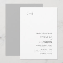 Convites Casamento Moderno da Cinza Chelsea