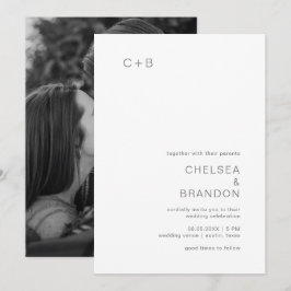 Convites Casamento Moderno da Cinza Chelsea