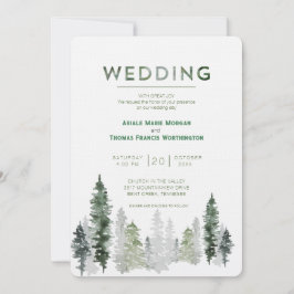 Convites Casamento Moderno da Floresta das Montanhas