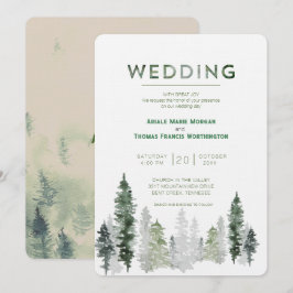 Convites Casamento Moderno da Floresta das Montanhas