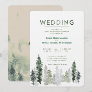 Convites Casamento Moderno da Floresta das Montanhas