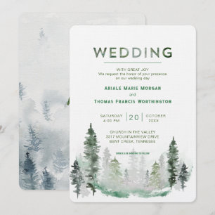 Convites Casamento Moderno da Floresta das Montanhas