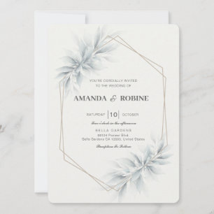 Convites Casamento Moderno da Folhagem Elegante