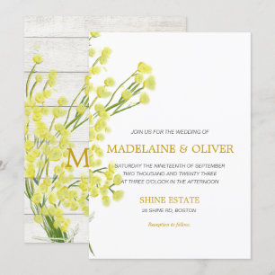 Convites Casamento Moderno da Madeira Botânica de Bovinos 