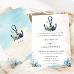 Convites Casamento Moderno da Praia da Anchor Náutica Chic<br><div class="desc">Personalize este convite para âncora náutica com os detalhes do seu casamento de forma fácil e rápida,  basta pressionar o botão personalizá-lo para reorganizar e formatar o estilo e a colocação do texto. Itens correspondentes disponíveis no repositório! (c) O feliz Cat Studio.</div>