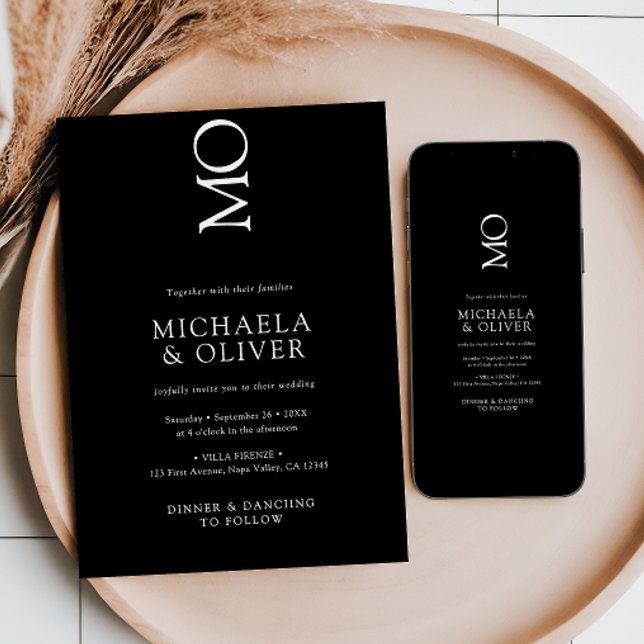 Convites Casamento Moderno da Tipografia Elegante Minimalis (Criador carregado)