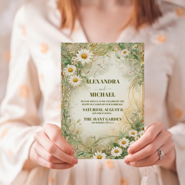 Convites Casamento moderno Daisy Wildflower (Criador carregado)