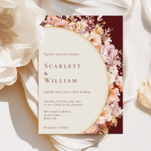 Casamento Moderno de Autumn Floral Burgundy