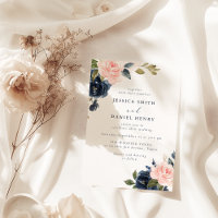 Casamento Moderno de Blush e Marinho Florals