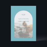 Convites Casamento Moderno de Camila Aqua Arch<br><div class="desc">Convite de casamento moderno com seu monograma junto com seus detalhes sobre sua dentro de foto favorita de um arco sobre um turquesa / aqua / fundo de chá. O modelo inclui uma camada para permitir que o texto apareça sobre a sua imagem e possa ser removido na ferramenta de...</div>