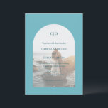Convites Casamento Moderno de Camila Aqua Arch<br><div class="desc">Convite de casamento moderno com seu monograma junto com seus detalhes sobre sua dentro de foto favorita de um arco sobre um turquesa / aqua / fundo de chá. O modelo inclui uma camada para permitir que o texto apareça sobre a sua imagem e possa ser removido na ferramenta de...</div>