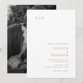 Convites Casamento Moderno de Chelsea Taupe