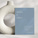Convites Casamento Moderno de Chic Azul Elegante Minimalist<br><div class="desc">Convite para Casamento Moderno de Chic Azul Elegante Minimalista</div>