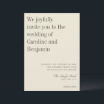 Convites Casamento Moderno de Creme Oleícola Elegante Minim<br><div class="desc">Convite para Casamento Moderno de Creme e Verde Elegante Minimalista</div>