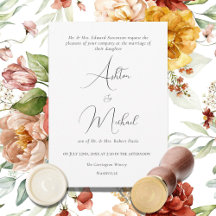 Casamento Moderno de Elegante Floral Watercolor