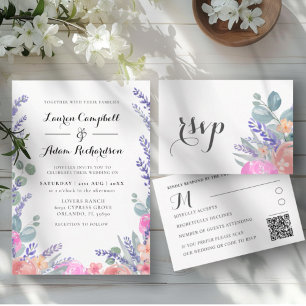 Convites Casamento Moderno de Eucalyptus e Lavandas