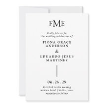 Casamento Moderno de Fiona Black and White Bold Mo