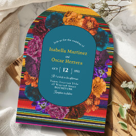 Convites Casamento moderno de flores mexicanas