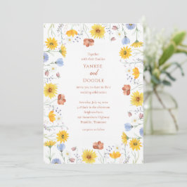 Convites Casamento moderno de flores silvestres na primaver