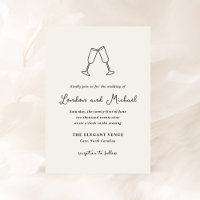 Casamento Moderno de Flutes Desenhados à Mão