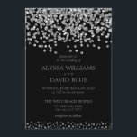 Convites Casamento Moderno de Folha de Prata Negra Elegante<br><div class="desc">Casamento Moderno de Folha de Prata Negra Elegante Confetti</div>