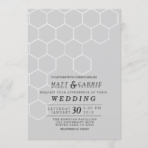Convites Casamento Moderno de Honeycomb