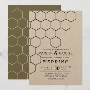 Convites Casamento Moderno de Honeycomb