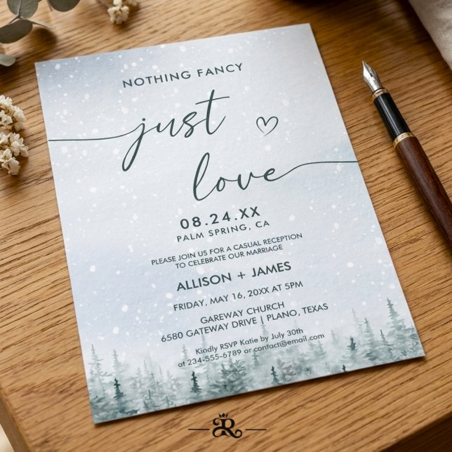 Convites Casamento Moderno de Inverno na Floresta (Criador carregado)
