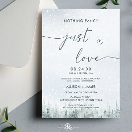 Convites Casamento Moderno de Inverno na Floresta