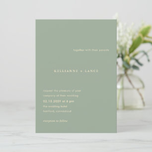 Convites Casamento Moderno de Kellianne Sage Green