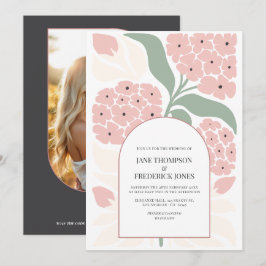 Convites Casamento Moderno de Primavera com Floral Abstrato