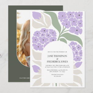 Convites Casamento Moderno de Primavera Floral Abstrata Mus
