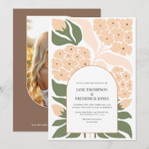 Casamento Moderno de Primavera Floral Abstrato Ros