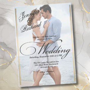 Convites Casamento Moderno de RSVP de Código QR Elegante