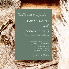Convites Casamento Moderno de Sage Verde Minimalista