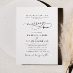 Convites Casamento Moderno de Script Elegante Blush Branco<br><div class="desc">Este elegante Convite de Casamento apresenta um texto de caligrafia de script abrangente,  emparelhado com um serifa clássico e fontes modernas,  preto e branco,  cor-de-rosa-rosa-claro,  com um monograma personalizável. Itens correspondentes disponíveis.</div>