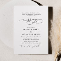 Casamento Moderno de Script Elegante Blush Branco 