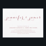 Convites Casamento Moderno de Script Elegante Simples e ros<br><div class="desc">Para casais que querem um simples e elegante design de convite para casamento. Elke Clarke © A design apresenta os nomes da noiva e noiva em uma letra elegante. Mostrado em rosa dourado e branco, mas pode ser personalizado para suas cores de casamento para o texto e fundo. Adicione qualquer...</div>