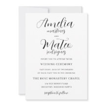 Casamento Moderno de Script Minimalista Elegante