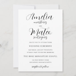 Convites Casamento Moderno de Script Minimalista Elegante