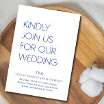 Convites Casamento Moderno de Tiffany Cobalt Blue Bold<br><div class="desc">Convite moderno de casamento,  com um design simples e limpo,  com tipografia ousada e contemporânea.</div>
