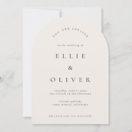 Convites Casamento Moderno do Arch Beige Boho